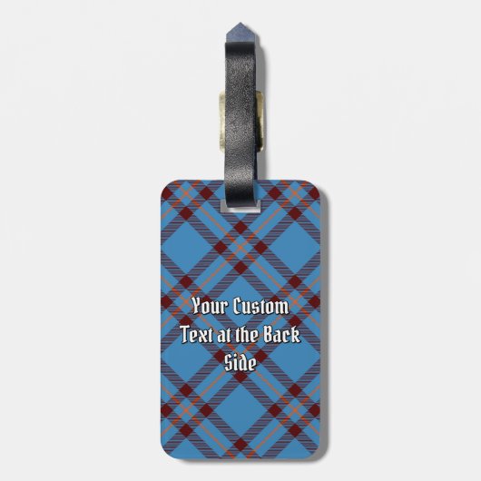 Clan Elliot Crest over het oude Tartan Bagagelabel (Achterkant verticaal)