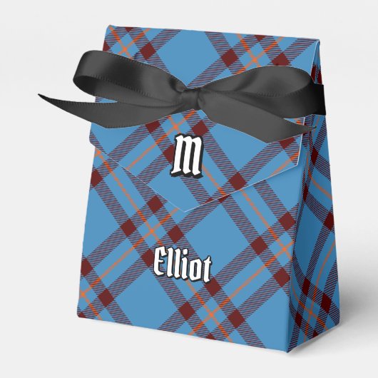 Clan Elliot Crest over het oude Tartan Bedankdoosjes (Voorkant Zijde)
