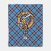 Clan Elliot Crest over het oude Tartan Fleece Deken (Voorkant)