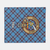 Clan Elliot Crest over het oude Tartan Fleece Deken (Voorkant (Horizontaal))
