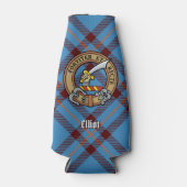 Clan Elliot Crest over het oude Tartan Flesjeskoeler (Voorkant)