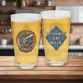 Clan Elliot Crest over het oude Tartan Glas