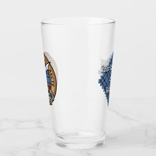 Clan Elliot Crest over het oude Tartan Glas (Links)