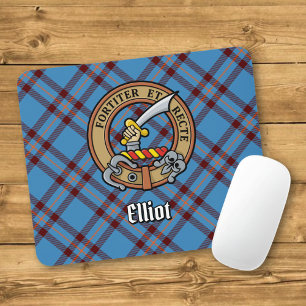 Clan Elliot Crest over het oude Tartan Muismat