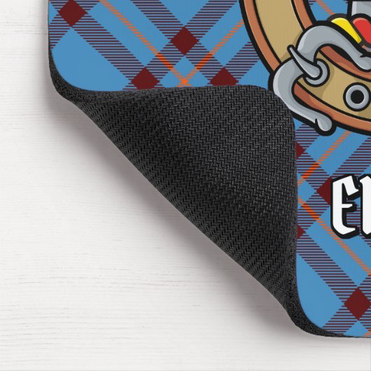 Clan Elliot Crest over het oude Tartan Muismat (Hoek)