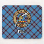 Clan Elliot Crest over het oude Tartan Muismat (Voorkant)