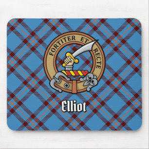 Clan Elliot Crest over het oude Tartan Muismat