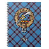 Clan Elliot Crest over het oude Tartan Notitieboek (Voorkant)