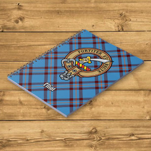 Clan Elliot Crest over het oude Tartan Notitieboek