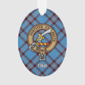 Clan Elliot Crest over het oude Tartan Ornament (voorkant)