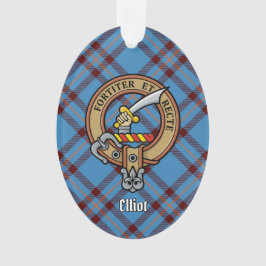 Clan Elliot Crest over het oude Tartan Ornament