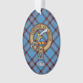 Clan Elliot Crest over het oude Tartan Ornament (voorkant)