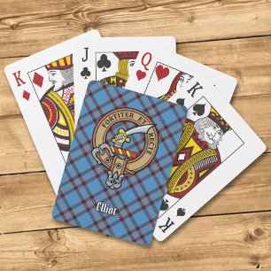 Clan Elliot Crest over het oude Tartan Pokerkaarten