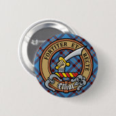 Clan Elliot Crest over het oude Tartan Ronde Button 5,7 Cm (Voorkant /achterkant)