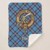 Clan Elliot Crest over het oude Tartan Sherpa Deken (Voorkant)