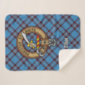 Clan Elliot Crest over het oude Tartan Sherpa Deken (Voorkant (horizontaal))