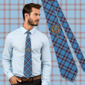 Clan Elliot Crest over het oude Tartan Stropdas