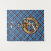 Clan Elliot Crest over het oude Tartan Wandkleed (Voorkant (horizontaal))
