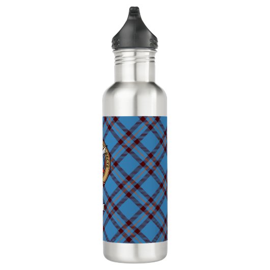 Clan Elliot Crest over het oude Tartan Waterfles (Rechts)