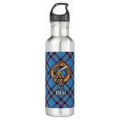 Clan Elliot Crest over het oude Tartan Waterfles (Voorkant)