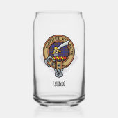 Clan Elliot Crest over Modern Tartan Blikvorm Glas (Voorkant)