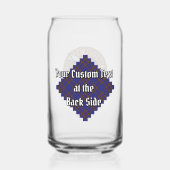 Clan Elliot Crest over Modern Tartan Blikvorm Glas (Achterkant)