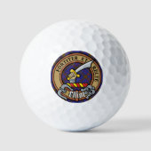 Clan Elliot Crest over Modern Tartan Golfballen (Voorkant)