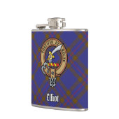 Clan Elliot Crest over Modern Tartan Heupfles (Links)