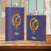 Clan Elliot Crest over Modern Tartan Heupfles