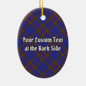 Clan Elliot Crest over Modern Tartan Keramisch Ornament (Achterkant)
