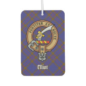 Clan Elliot Crest over Modern Tartan Luchtverfrisser (Voorkant)