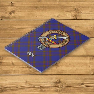 Clan Elliot Crest over Modern Tartan Notitieboek