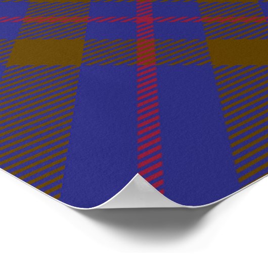 Clan Elliot Crest over Modern Tartan Poster (Hoek)