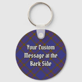 Clan Elliot Crest over Modern Tartan Sleutelhanger (Achterkant)