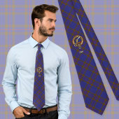 Clan Elliot Crest over Modern Tartan Stropdas