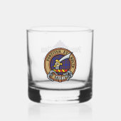 Clan Elliot Crest over Modern Tartan Whisky Glas (Voorkant)