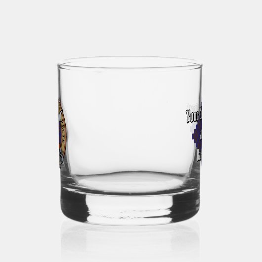 Clan Elliot Crest over Modern Tartan Whisky Glas (Links)