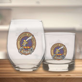 Clan Elliot Crest over Modern Tartan Whisky Glas