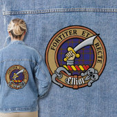 Clan Elliot Crest over Tartan Denim Jacket