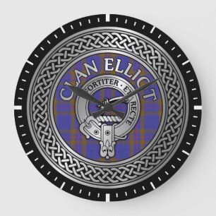 Clan ELLioT Crest & Tartan Knot Grote Klok