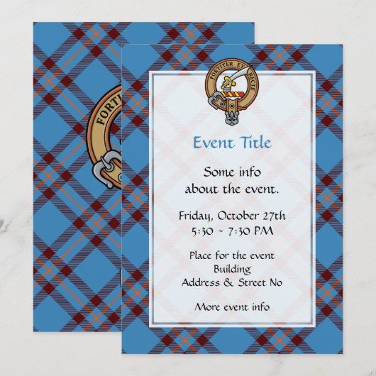 Clan Elliot Crest uitnodiging (Voorkant / Achterkant)