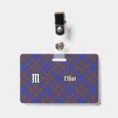 Clan Elliot Modern Tartan Badge (Voorzijde met clip)