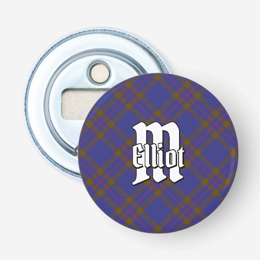 Clan Elliot Modern Tartan Button Flesopener (Voorkant)