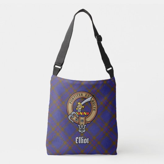 Clan Elliot Modern Tartan Crossbody Tas (Voorkant)