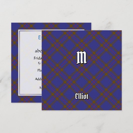 Clan Elliot Modern Tartan Kaart (Voorkant / Achterkant)