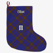 Clan Elliot Modern Tartan Kerstkous Grote Kerstsok (Voorkant)