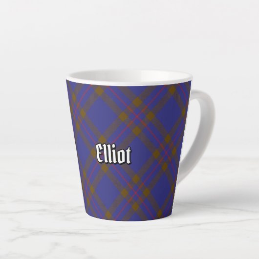Clan Elliot Modern Tartan Latte Mok (Rechterhoek)