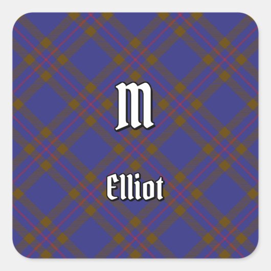 Clan Elliot Modern Tartan Square Sticker (Voorkant)