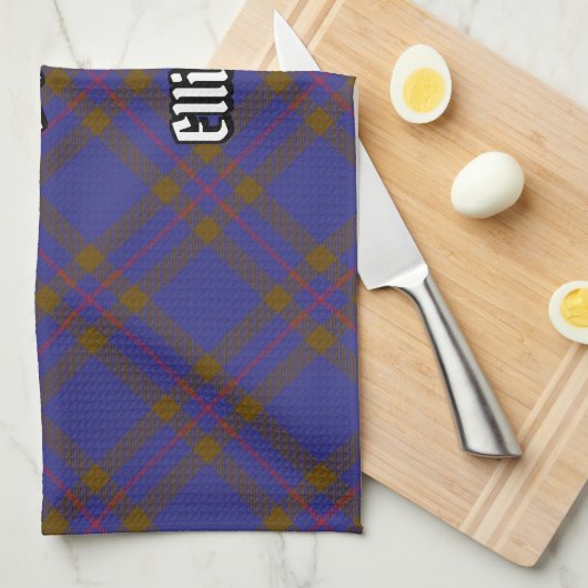 Clan Elliot moderne Tartan keukenhanddoek (Quarter Fold)