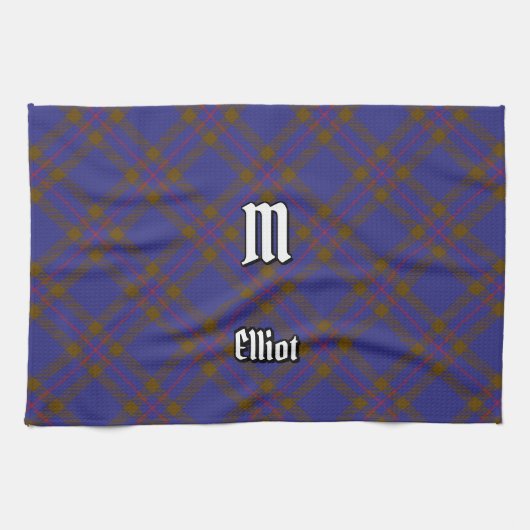 Clan Elliot moderne Tartan keukenhanddoek (Horizontaal)